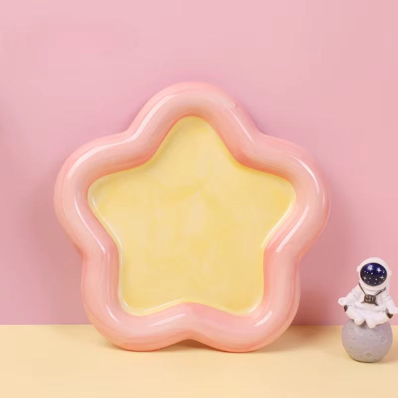 Assiette à Dessert haute beauté, décoration d'ambiance de bureau pour la maison, bol coloré, assiett