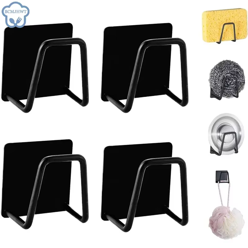 Porte-Éponge Auto-Adhésif en Acier Inoxydable pour Évier de Cuisine, Accessoire de vaccage,rangement