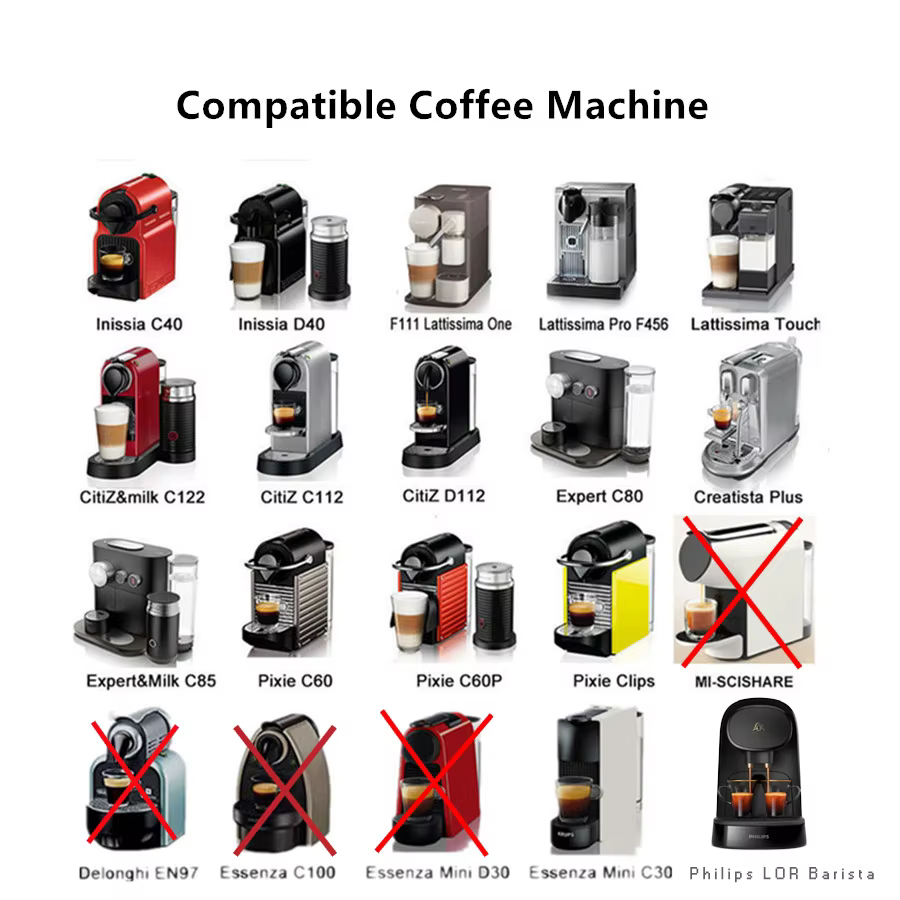Capsule de café pour Nespresso, filtres rechargeables réutilisables en acier inoxydable, dosette à e