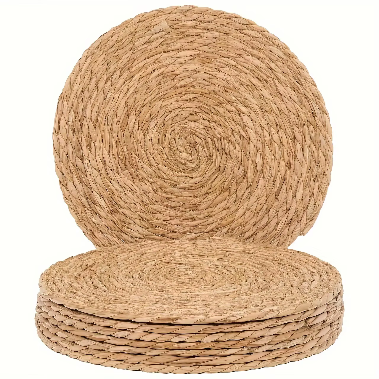 Ensemble de sets de napperons ronds en rotin, décoration de table de ferme antidérapante faite à la 