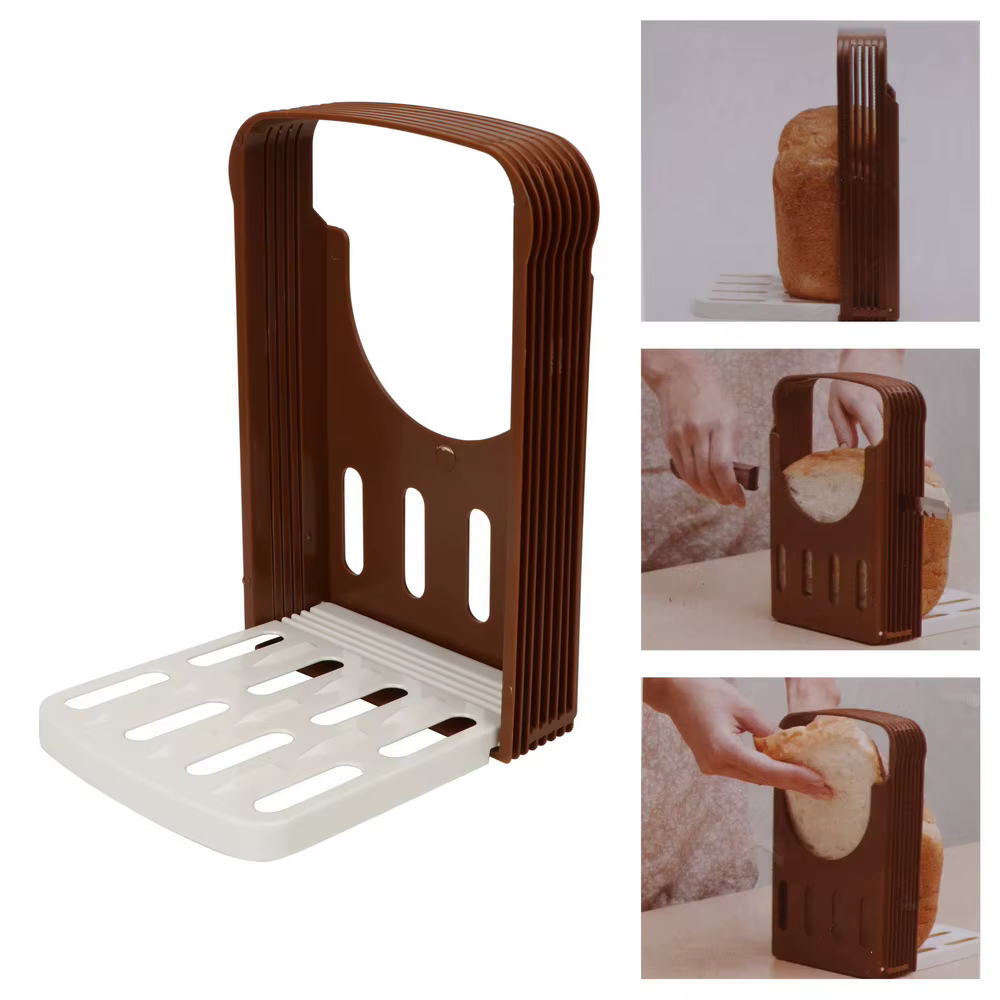Support de trancheur de pain grillé en plastique pliable, support de coupe, Guide de coupe, outil de