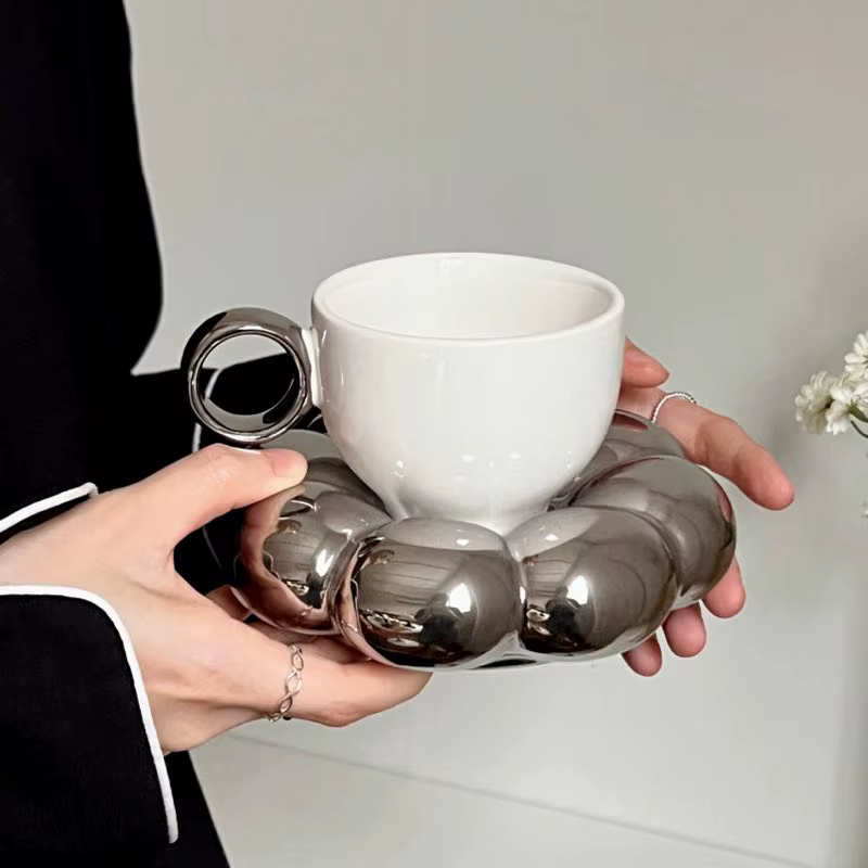 Ensemble de tasse de tournesol en céramique, tasse à thé de l'après-midi exquise, verres de bureau m