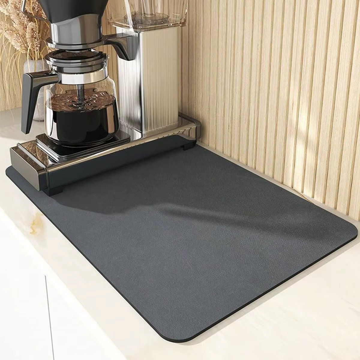 1 Tapis de drainage de cuisine, tapis absorbant pour café, adapté aux machines à café, cafetières et