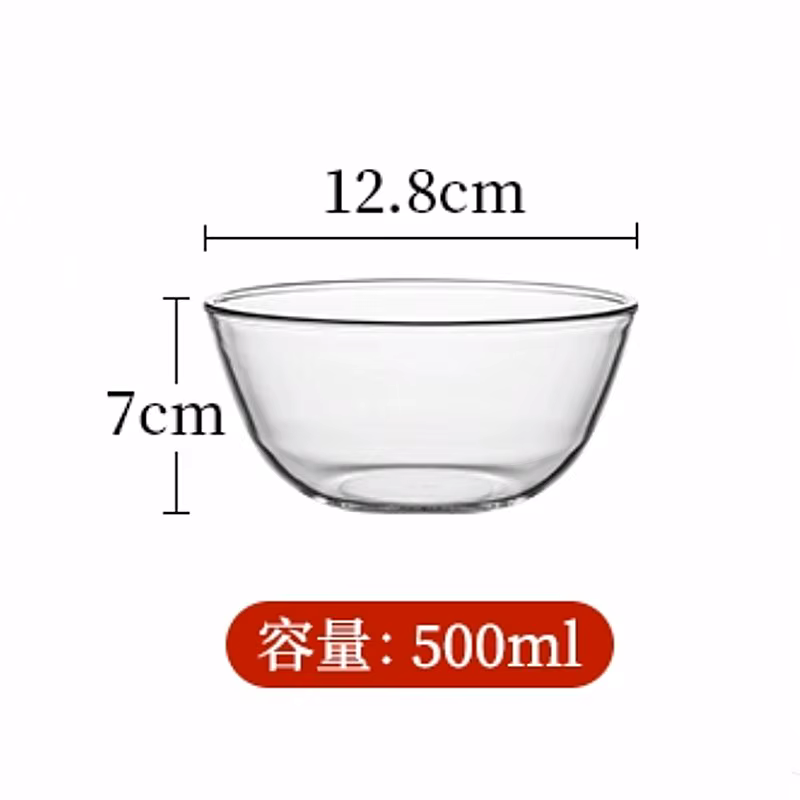 Bol à salade en verre transparent résistant à la chaleur, cuisine domestique, bol à nouilles, grand 