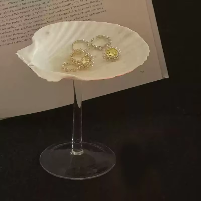 Verres à Champagne à pieds hauts sculptés à la main, conque naturelle créative de luxe légère, Style