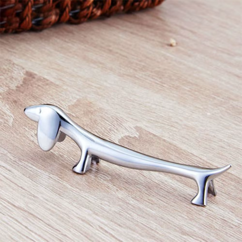 Fournitures de Table à dîner, support à couverts en alliage de Zinc, argent fauve/petit chien, range