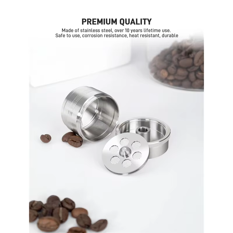 AFOURT-Capsule de café réutilisable en acier inoxydable pour dosette de café pour les machines Illy
