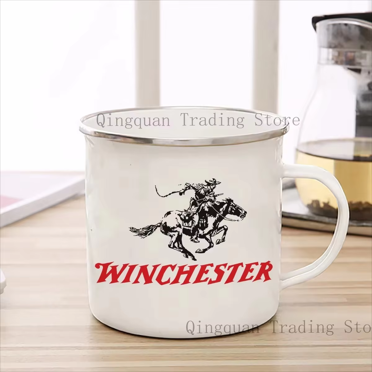 Winchester tasse émaillée tasse à café 11oz céramique café thé cacao tasse poignée thé boisson tasse