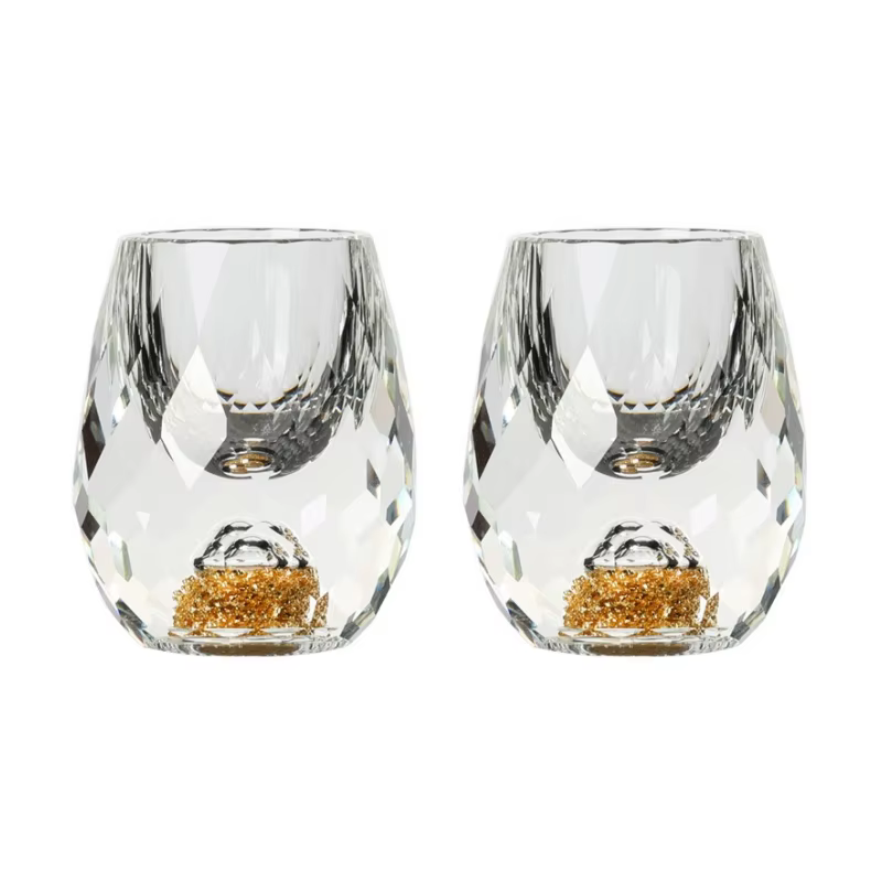 Verre à Shot de montagne doré en cristal luxueux, verres à spiritueux fabriqués à la main exquis pou