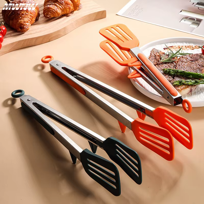Clip alimentaire en Silicone, 9 pouces, vert Orange, avec support, pour la cuisine, résistant aux ha