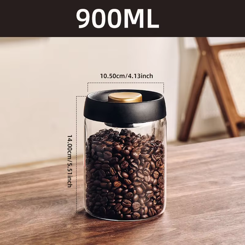 Pot scellé sous vide, bouteille de stockage de grains de café, cuisine, céréales, thé, pot en verre,