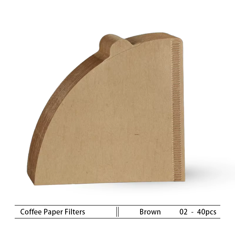 Filtres à café en papier naturel en forme de cône 02 pour 2-4 tasses, accessoires pour cafetières à