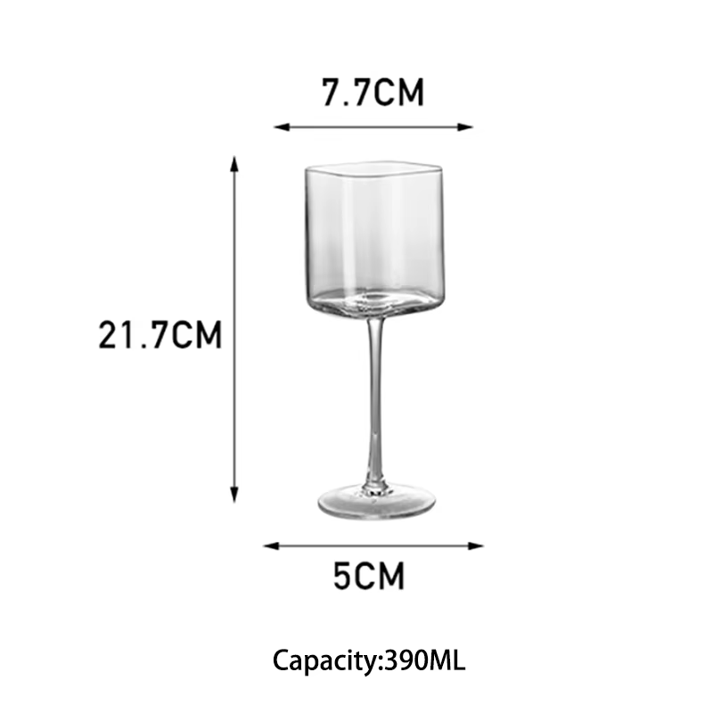 1/2 pièces verre à cocktail carré gobelet, verre à mélange spécial, verres à boisson de personnalité
