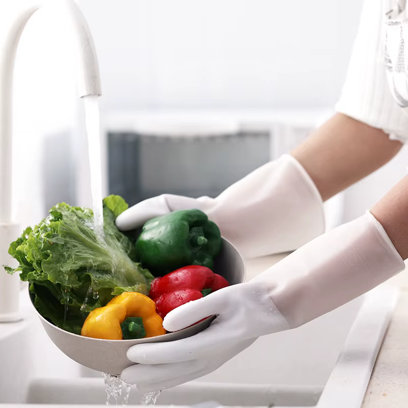 Gants de vaisselle ménagers pour femmes, vêtements de lavage, gants en caoutchouc imperméables, bol