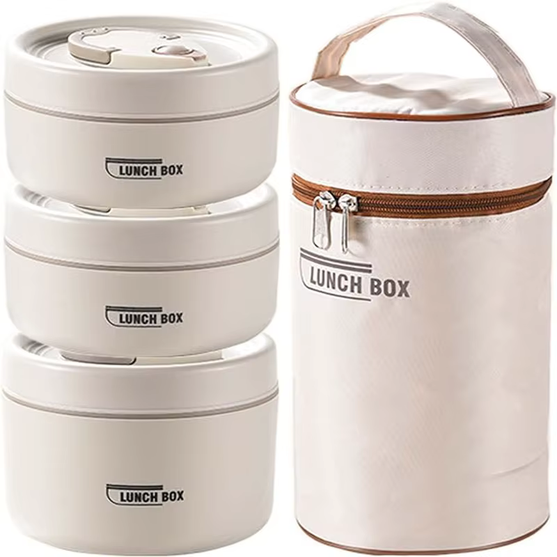 Ensemble de récipients à déjeuner isolés portables avec boîte à déjeuner thermique 3 récipients à dé