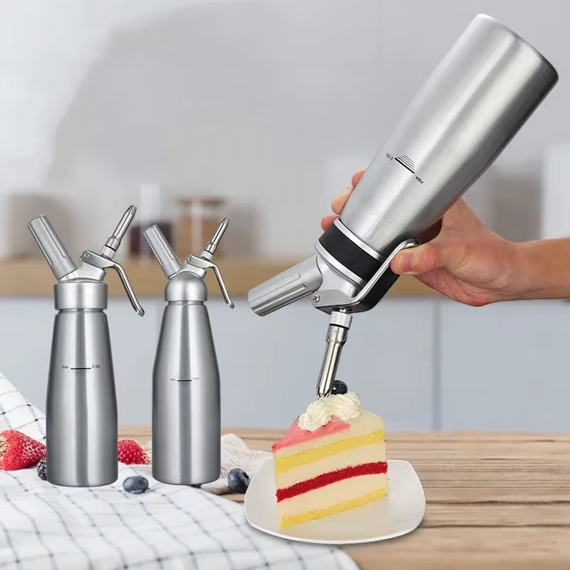 Pistolet à crème fouettée de 500/1000ml, distributeur de crème, pistolet à douille de gâteau en acie