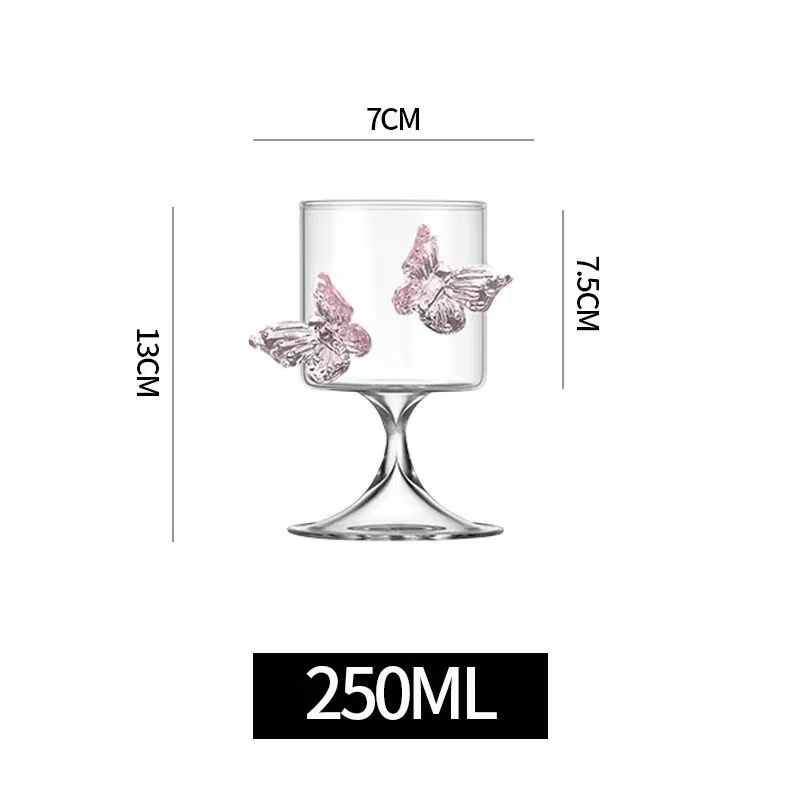 Verre à vin papillon tridimensionnel, tasse ronde Simple, verres à vin créatifs faits à la main, tas