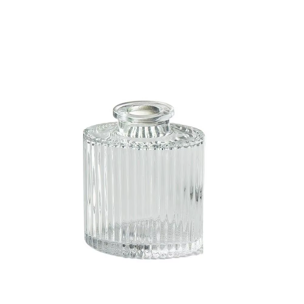 Vase en verre vintage en relief pour plantes hydroponiques transparentes, mini vase à fleurs, orneme