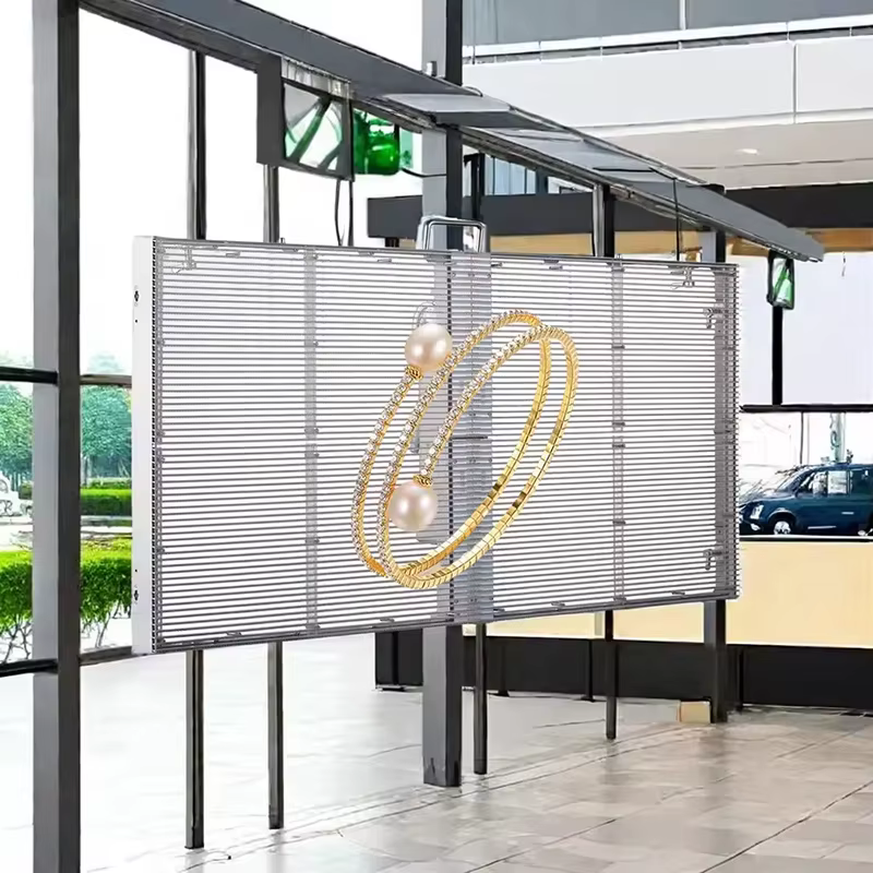 Écran d'affichage LED Transparent extérieur P3.91 panneaux muraux vidéo LED TV en verre pour signali