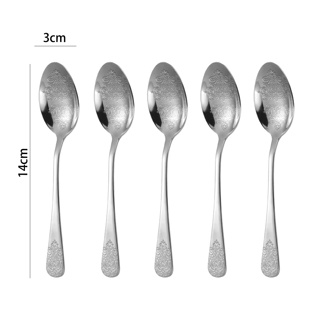 Ensemble de cuillères à expresso de luxe -5 pièces - Mini cuillère à café, acier inoxydable - Design