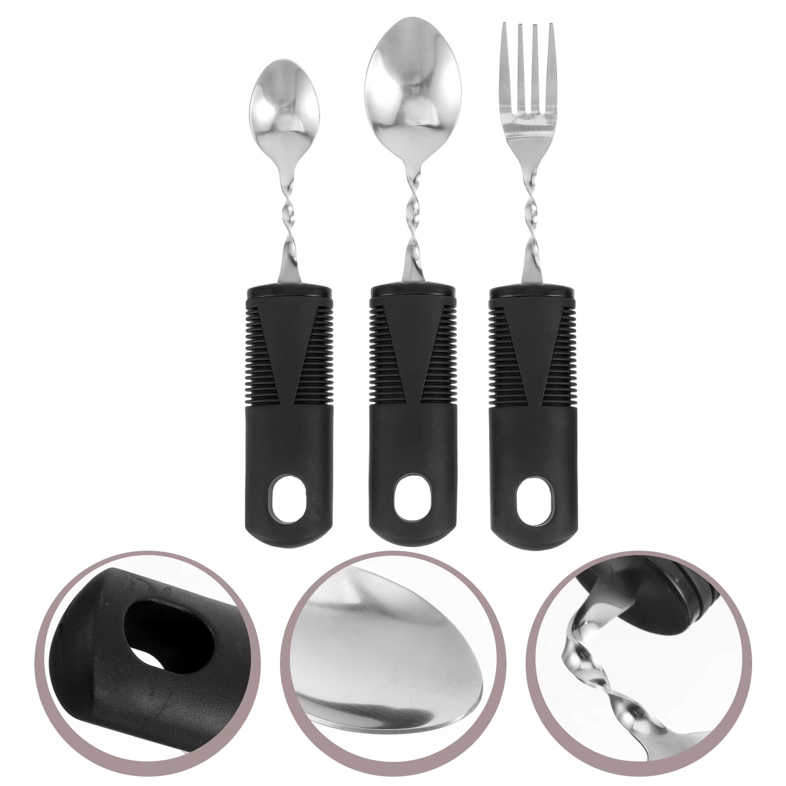 Couverts pliables portables en acier inoxydable pour adultes, argenterie, cuillère, fourchette, poig