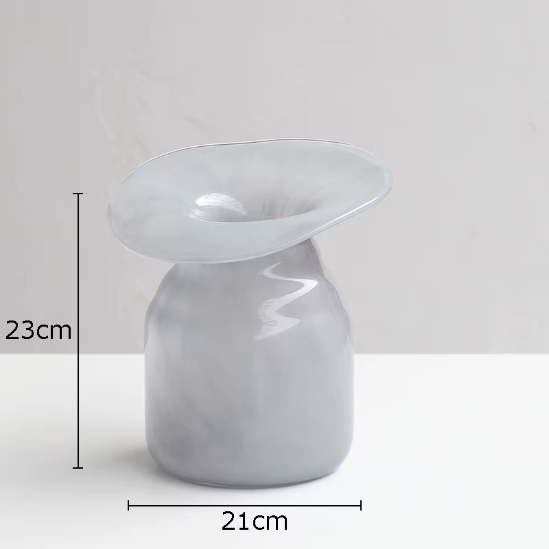Vase en verre gris pour hydroponie, arrangement de fleurs décoratives, décoration de bureau, pots à 