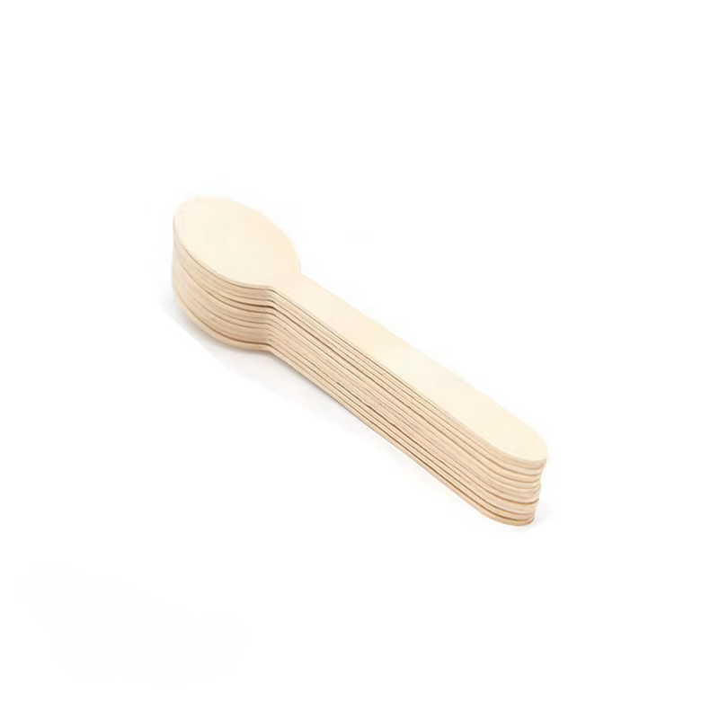 Cuillères/couteaux/fourchettes en bois jetables de 16cm, vaisselle, au lieu de cuillères en plastiqu
