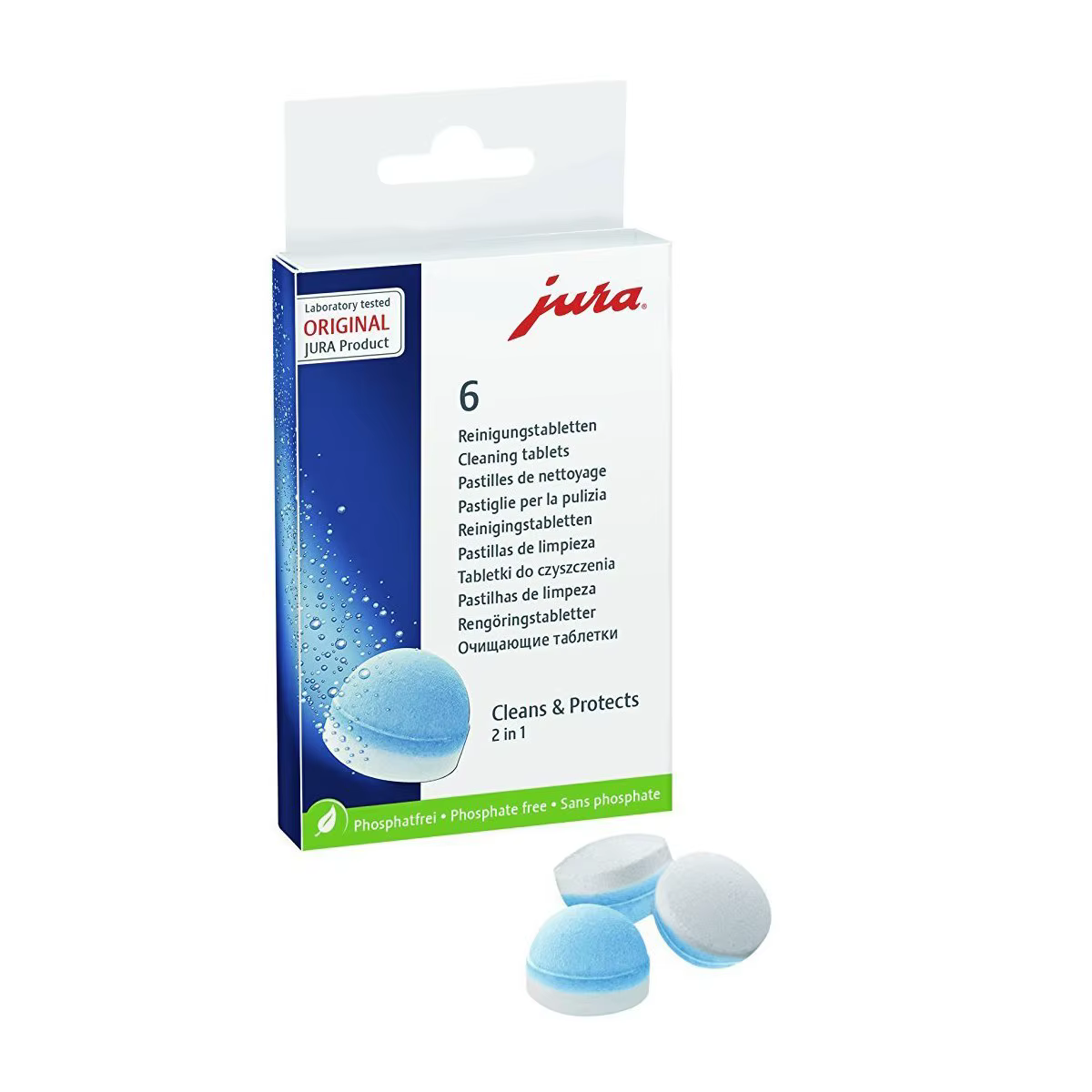 Jura 64308 Comprimés nettoyants pour tous les centres de café automatiques Jura, 6 unités
