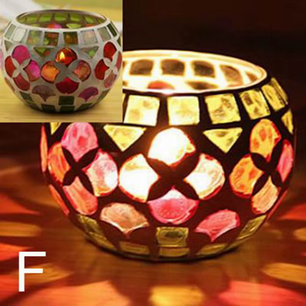 Centre de table en verre de style marocain, porte-bougie chauffe-plat, décoration d'intérieur, pot à