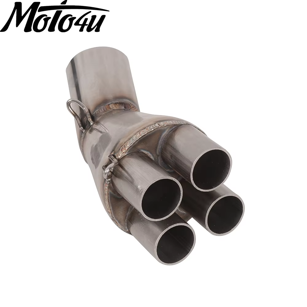 MOTO4U 30 degrés café Racer adaptateur d'échappement Kit de silencieux mise à niveau 4 en 1 collecte