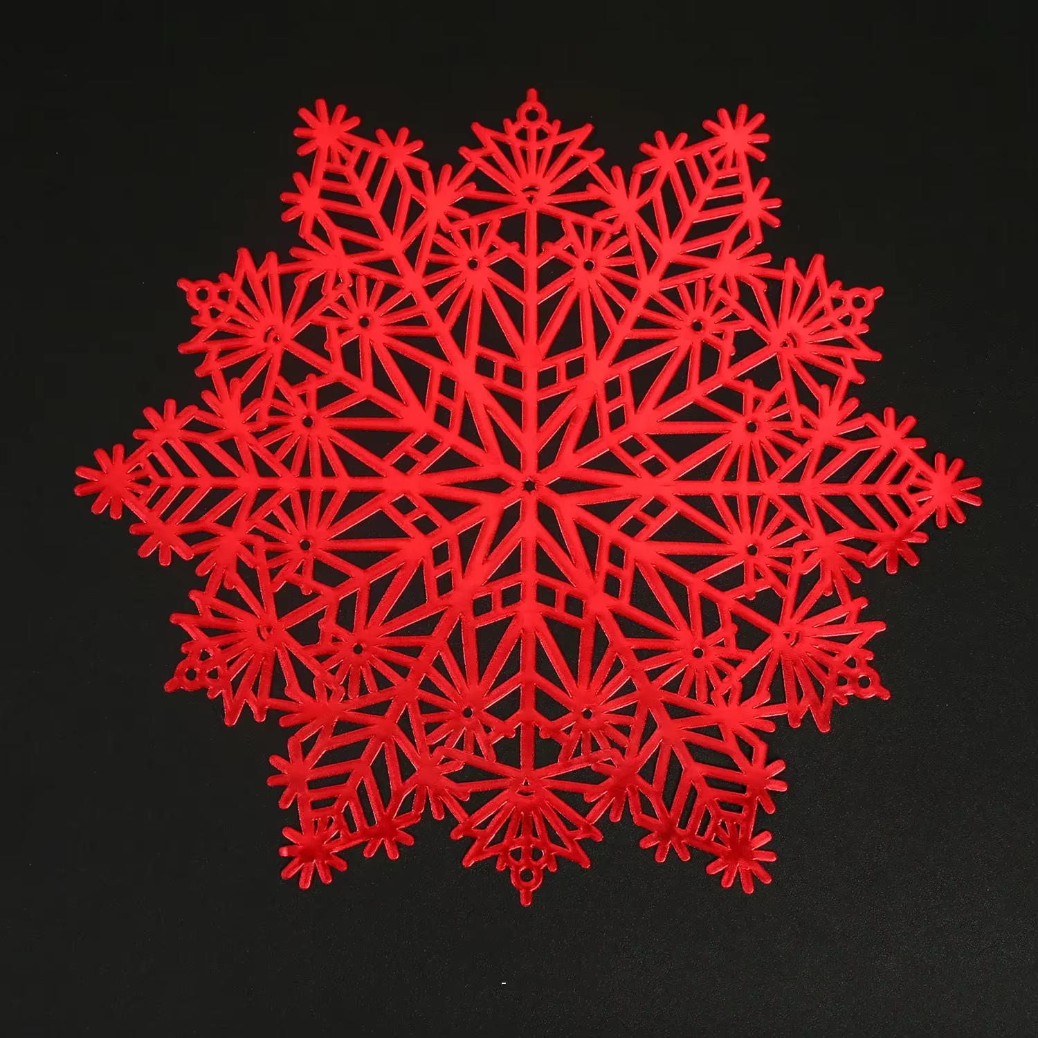 Napperon décoratif de Noël en PVC flocon de neige romantique, polymères alimentaires occidentaux, ta