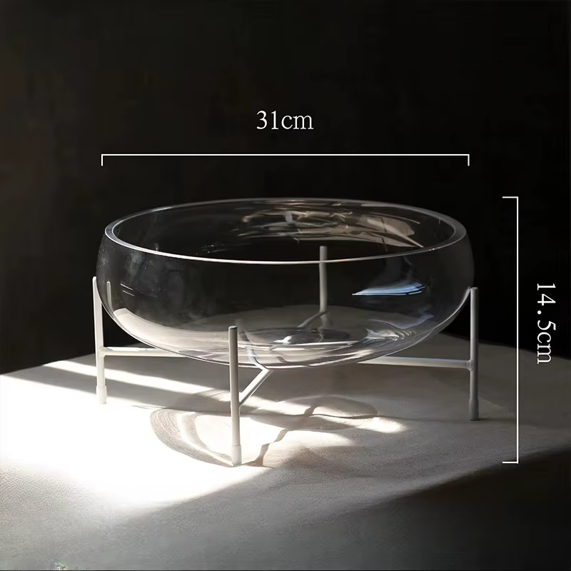 Assiette de fruits en verre Transparent, ornement de décoration pour la maison
