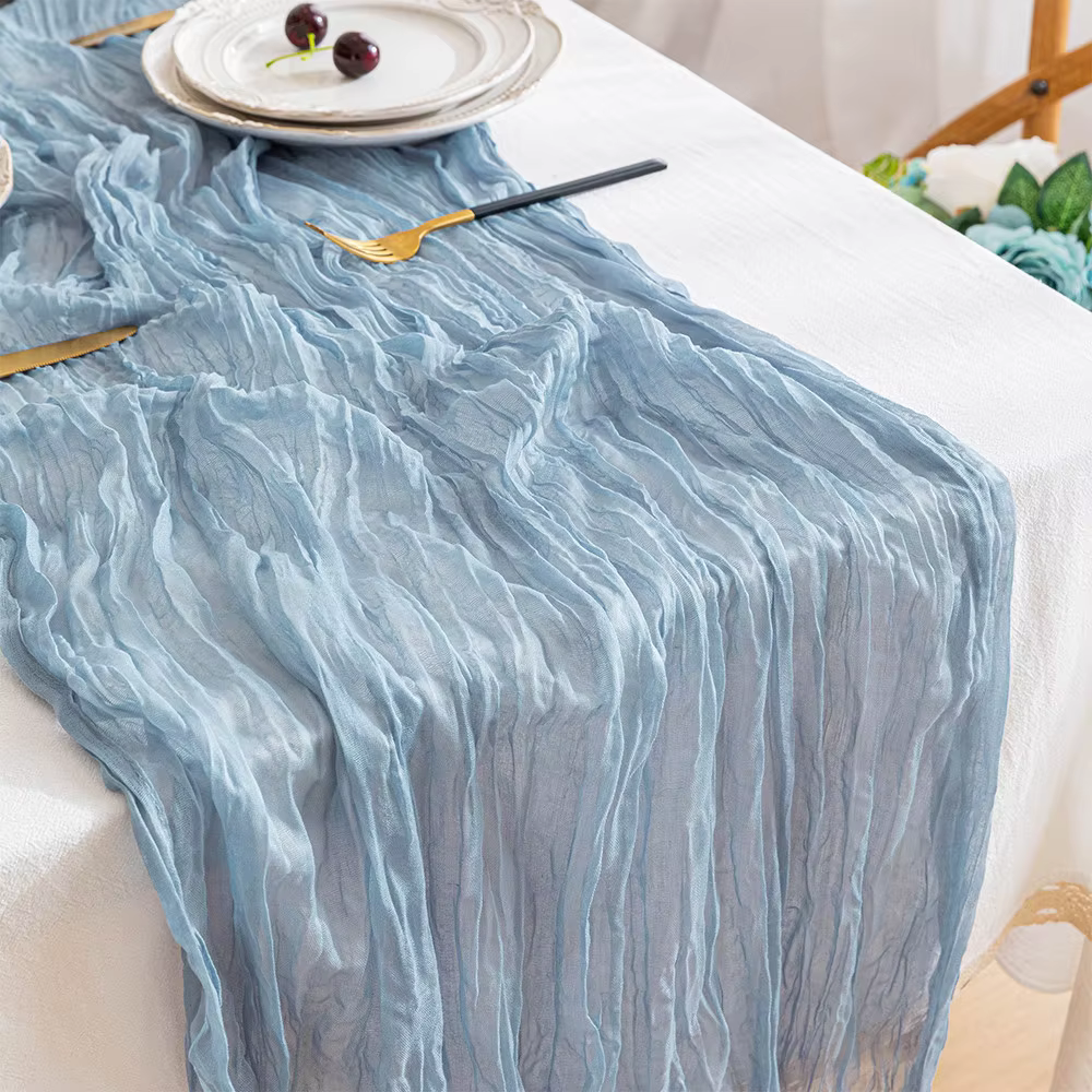 Chemin de Table Vintage Semi-transparent en Gaze de Gaze, Décor d'Arche pour Mariage, Salle à Manger