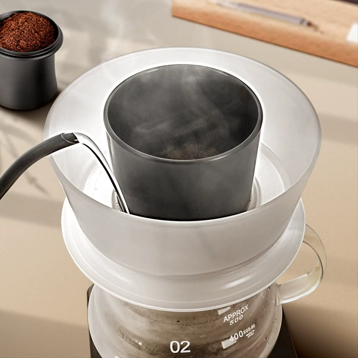 MEIMEI-tasse de cafetière tasse de filtre à café expresso détachable avec papiers filtrants Compatib