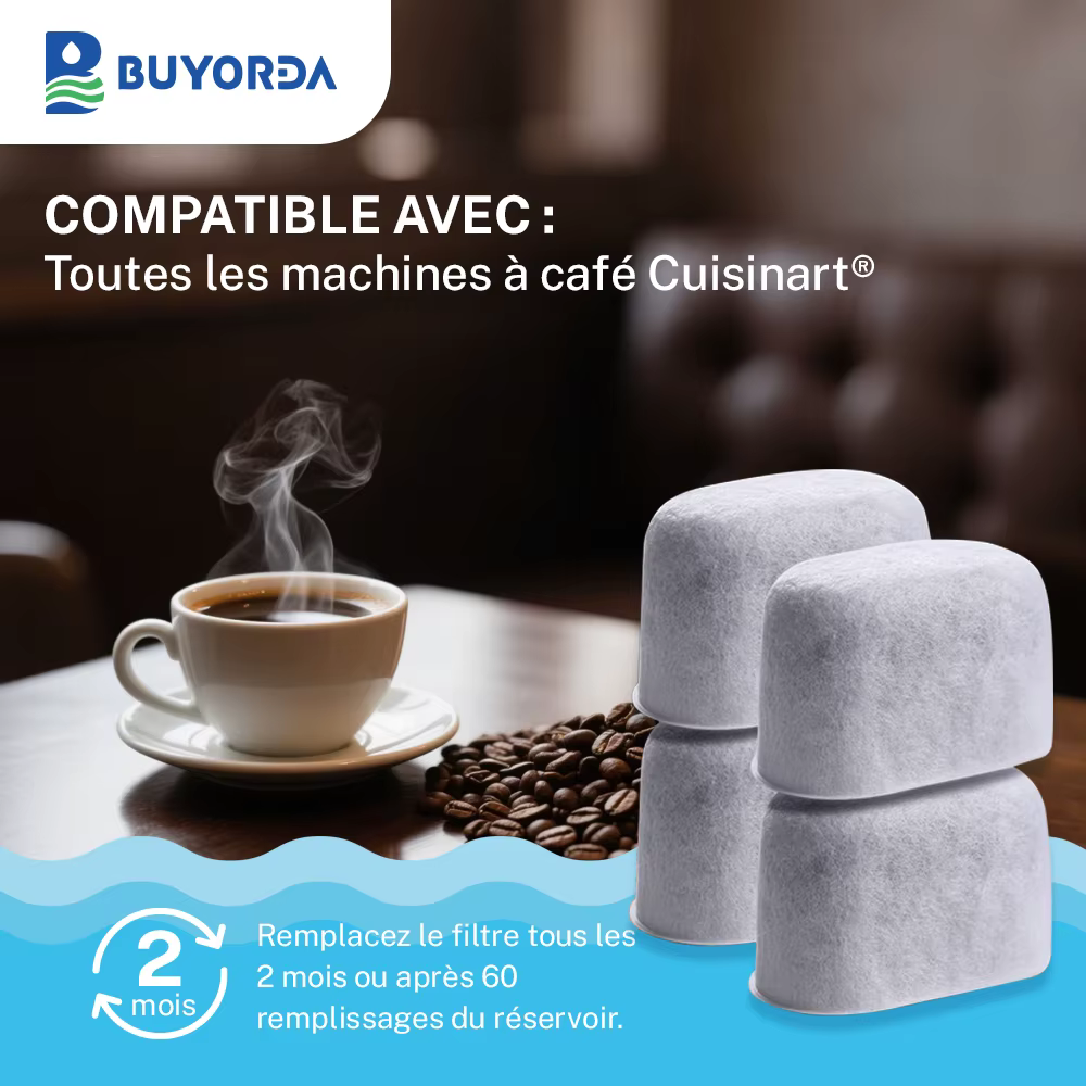 Filtres À Eau De Rechange En Charbon Actif Pour Cafetières For Cuisinart - Éliminent Le Chlore
