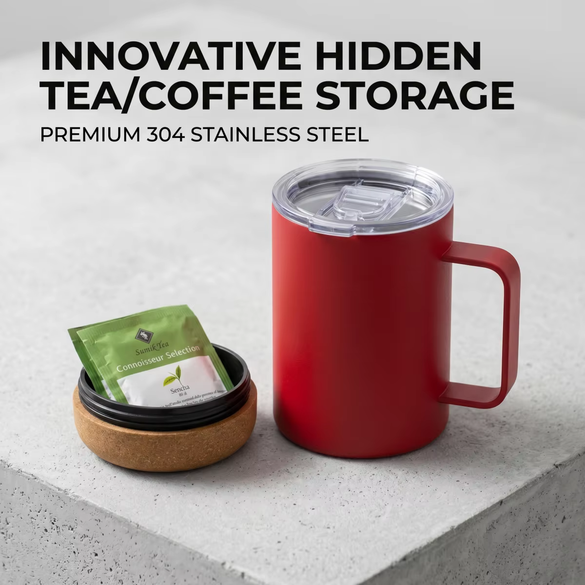 Mug à café isotherme à double paroi en acier inoxydable 304 de 280 ml avec poignée