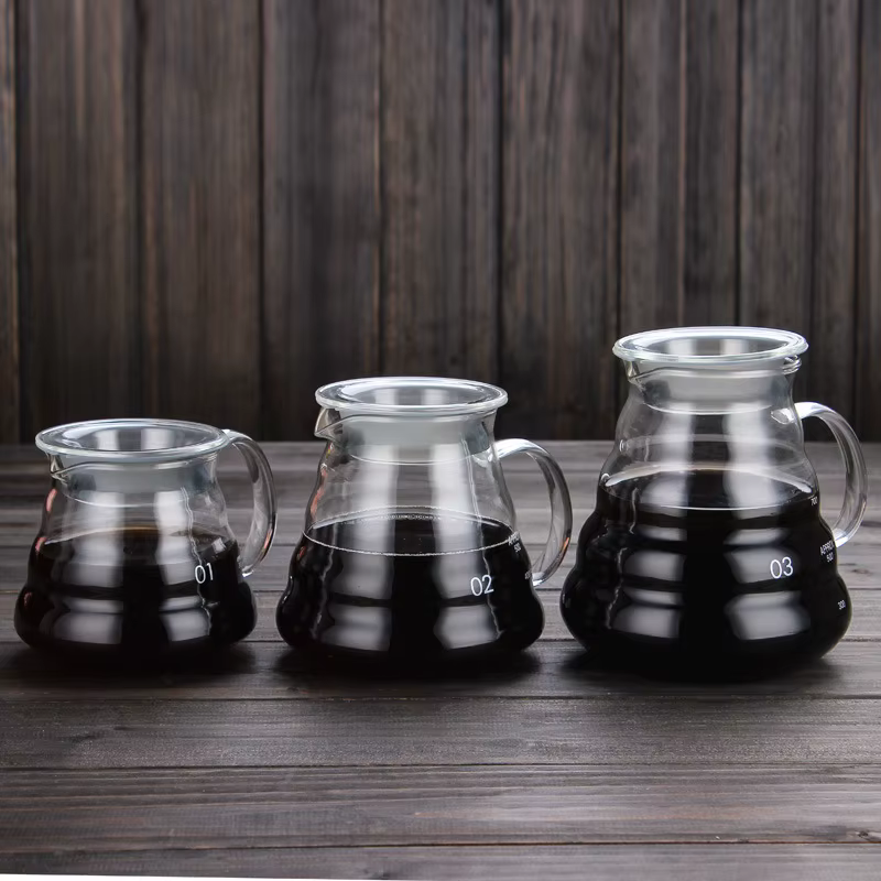 Cafetière en verre transparent 350ml 600ml 800ml