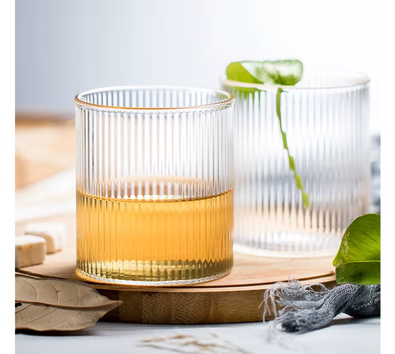 Verres à whisky ondulés 4 pièces