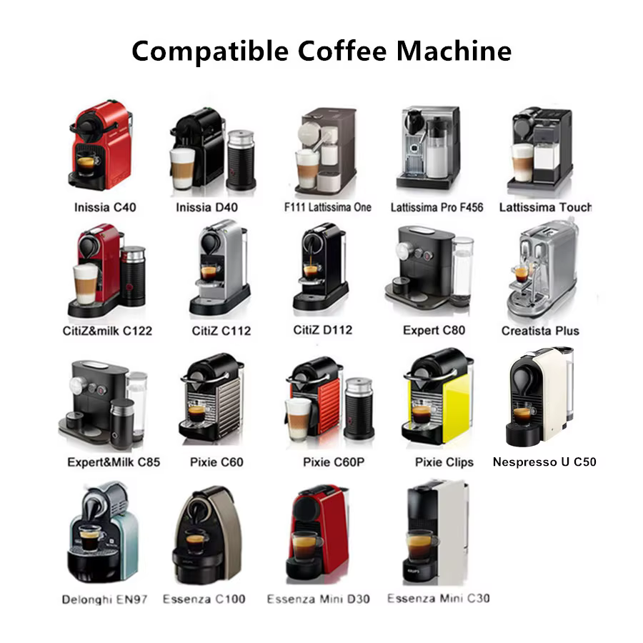 RECAFIMIL Capsule de café rechargeable pour Nespresso, capsule de café réutilisable en acier inoxydable, version Crema, pour machine Nescafe