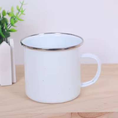 Tasses en émail vintage avec poignée, alphabet doré, fleurs, café à boire, bière, lait, thé, camping, randonnée, cadeaux, maison, bureau, standard