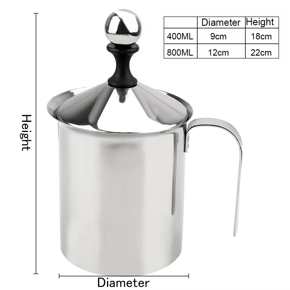 Mousseur à lait manuel 400/800ML mousse