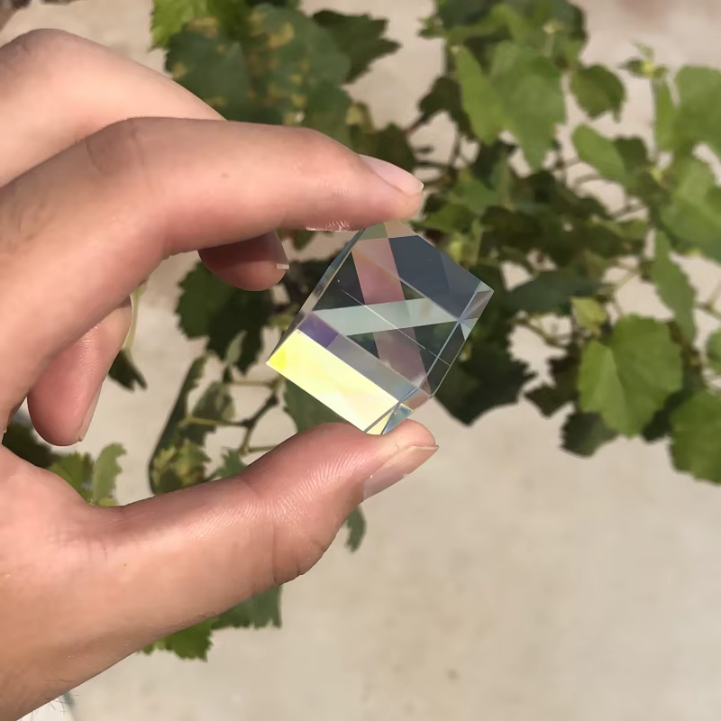 Prisme x-cube en verre dichroïque, 20x20x17mm, couleur photographique, cadeau, faisceau optique, lumière combinée