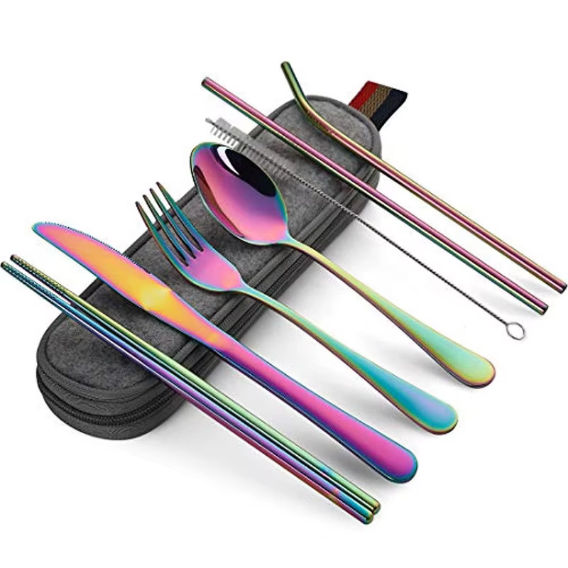 Ensemble de couverts de voyage réutilisables