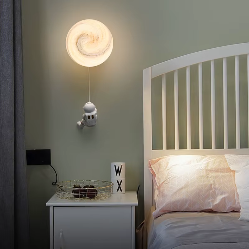 Applique Murale Moderne en Boule de Verre, Lampe Astronome Lunaire pour Salon, Éclairage LED Décoratif pour Chambre d'Enfant Fille et Garçon