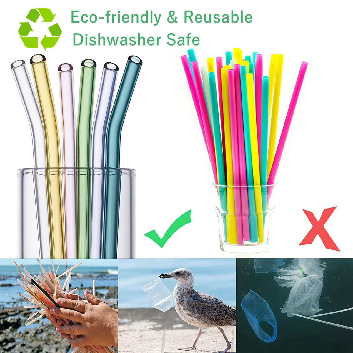 Pailles en verre réutilisables