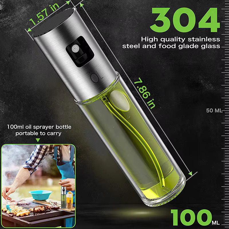 Bouteille d'huile d'olive en verre pour BBQ