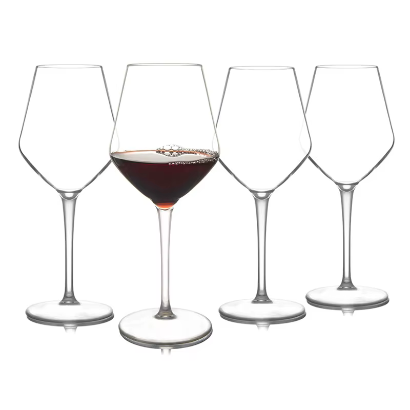 Verre à vin à tige en plastique transparent incassable