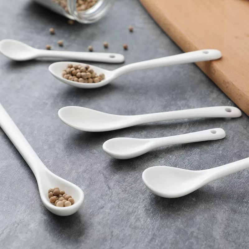 Mini Cuillères en Céramique pour Épices et Café, en Porcelaine, 8cm, 10cm, 12cm, 13cm, 50 Pièces