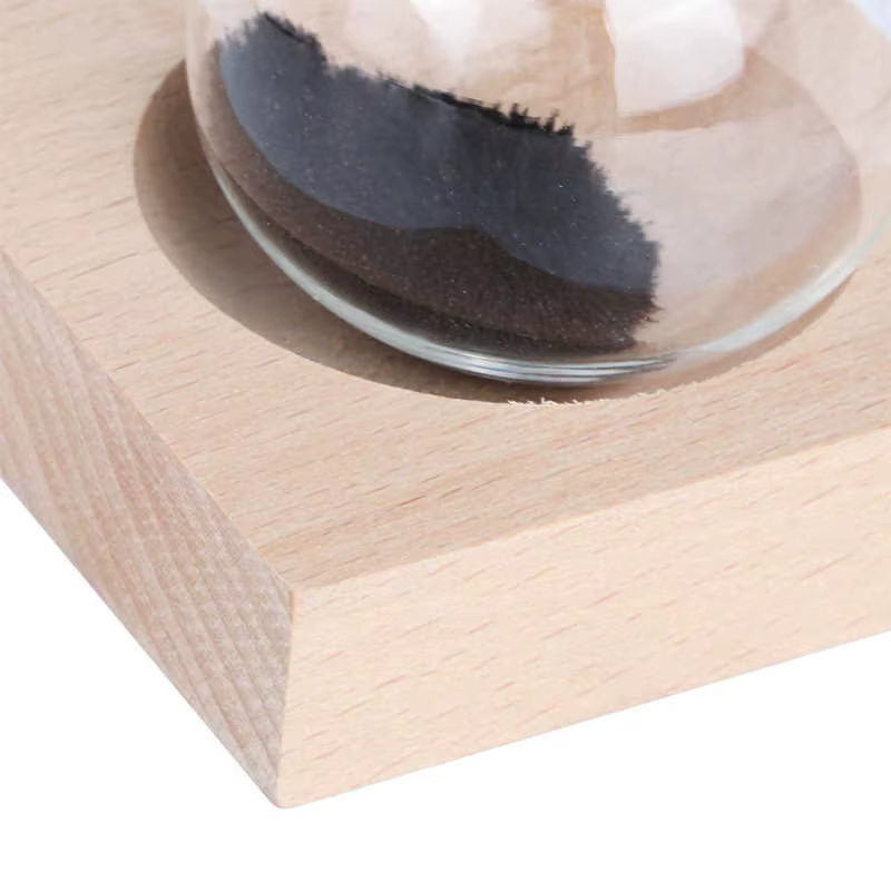 Sablier de sable en verre magnétique avec base pour la décoration de la maison