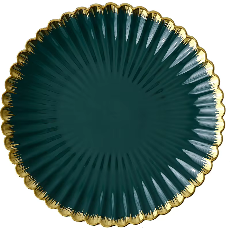 Assiettes à dîner vintage de luxe avec bordure dorée